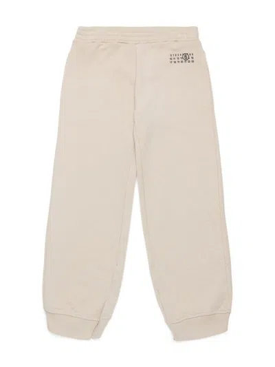 Mm6 Maison Margiela Kids' Logo-print Cotton Track Pants In Nude