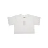 Mm6 Maison Margiela Logo Print Cropped T-shirt Kids In White