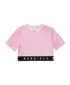 Mm6 Maison Margiela Logo-print Distressed-finish T-shirt In Pink