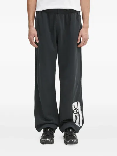 Mm6 Maison Margiela Logo-print Drawstring Trousers In Black