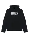 Mm6 Maison Margiela Drawstring Hood Kangaroo Pocket Ribbed Cuffs In Black