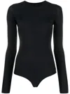 Mm6 Maison Margiela Brown Jersey Bodysuit In Black