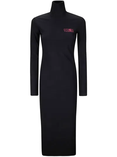 MM6 MAISON MARGIELA LOGO-PRINT MIDI DRESS