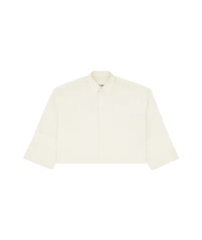 Mm6 Maison Margiela Logo-print Poplin Shirt In White