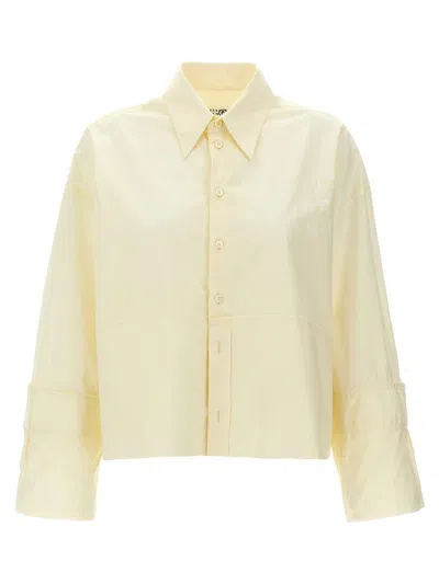 Mm6 Maison Margiela Logo Print Shirt In White
