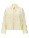 Mm6 Maison Margiela Mm6 By Maison Margiela Cotton Shirt With Front Logo Print In White