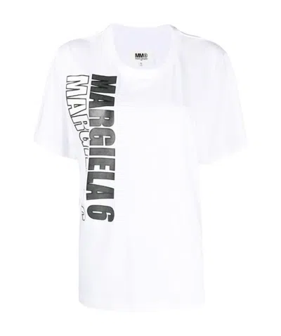 Mm6 Maison Margiela Logo-print Short-sleeve T-shirt In White