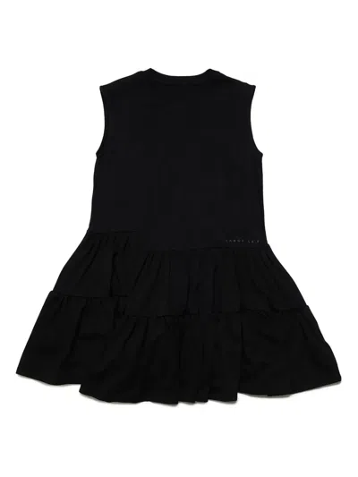 Mm6 Maison Margiela Kids' Logo-print Sleeveless Dress In Black