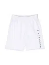 Mm6 Maison Margiela Logo Cotton Jersey Shorts In 白色