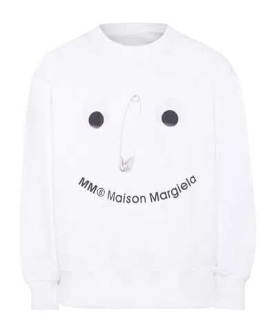 Mm6 Maison Margiela Kids' Logo-print Sweatshirt In White