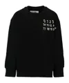 Mm6 Maison Margiela Black Sweatshirt For Kids With Logo In Black