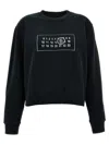 Mm6 Maison Margiela Black Jacquard Logo Sweater In Black