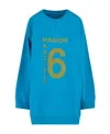 Mm6 Maison Margiela Logo Print Sweatshirt In Blue