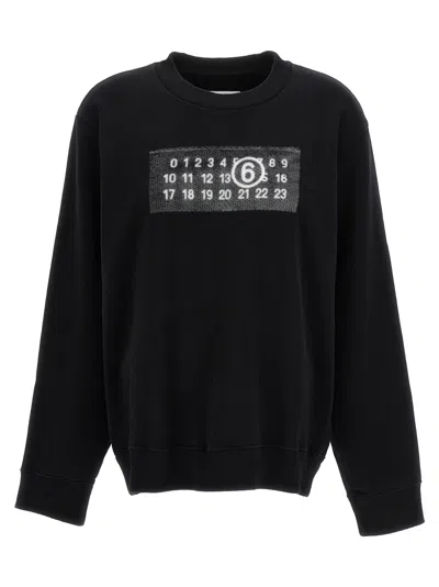 Mm6 Maison Margiela Black Print Sweatshirt In 900 Black