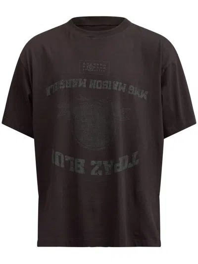 Mm6 Maison Margiela Logo-print T-shirt In Black
