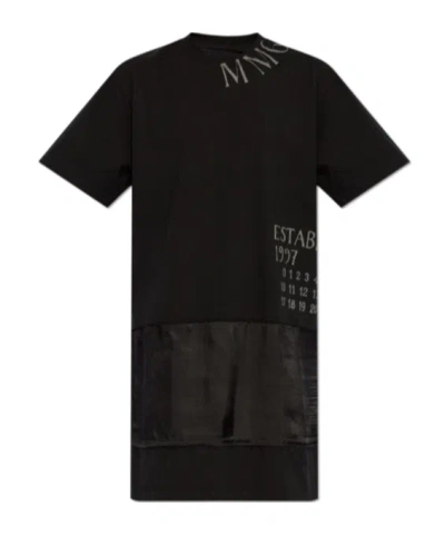 Mm6 Maison Margiela Logo-print T-shirt Dress In Black