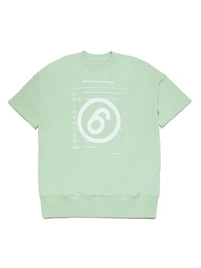 Mm6 Maison Margiela Kids' Logo-print T-shirt Dress In Green