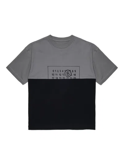 Mm6 Maison Margiela Kids' Logo-print T-shirt In Gray