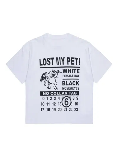 Mm6 Maison Margiela Kids' Logo-print T-shirt In White