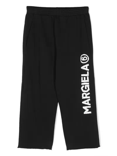 Mm6 Maison Margiela Kids' Logo-print Track Pants In Black