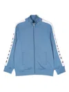 Mm6 Maison Margiela Logo-print Zip-up Jacket In Blue