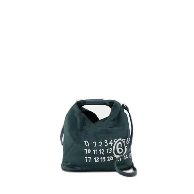 Mm6 Maison Margiela Logo Printed Japanese Crossbody Bag In Green