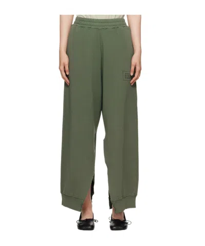 Mm6 Maison Margiela Khaki Vented Sweatpants In 727 Moss