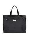 Mm6 Maison Margiela Calfskin-trim Reverse Tote Bag In Black