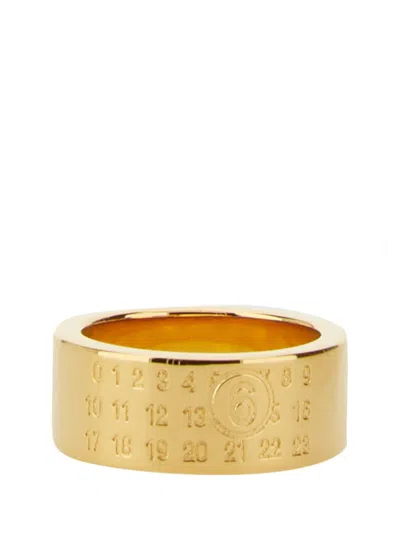 Mm6 Maison Margiela Logo Ring In Gold