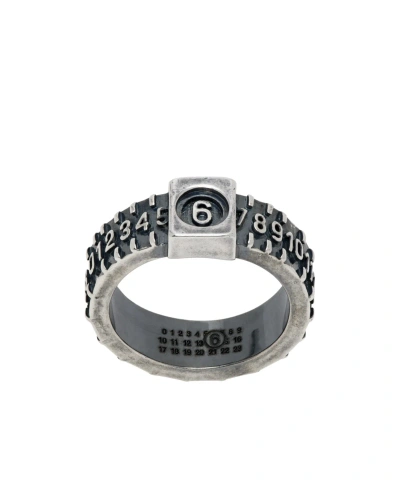 Mm6 Maison Margiela Logo Ring In Gray