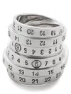 Mm6 Maison Margiela Stackable Ring Featuring Engraved Numbers In Metallic