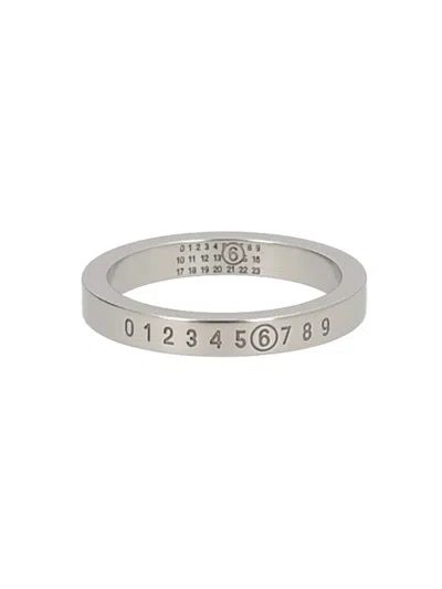 Mm6 Maison Margiela Logo Ring In Metallic