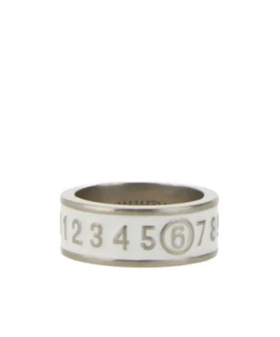 Mm6 Maison Margiela Logo Ring In White