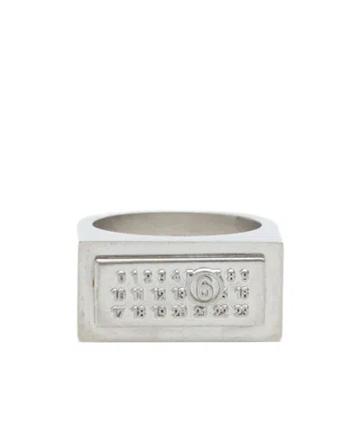 Mm6 Maison Margiela Logo Ring In Metallic