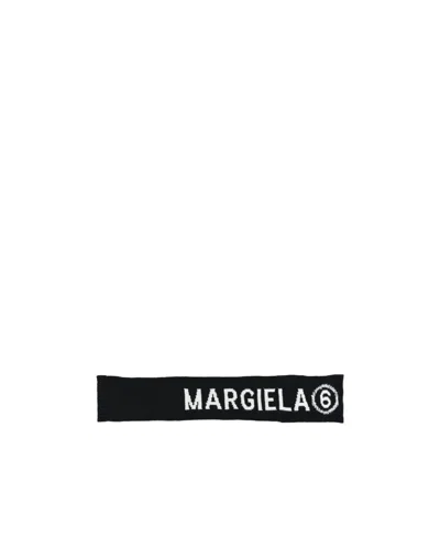 Mm6 Maison Margiela Logo Scarf In Black