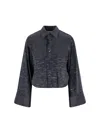Mm6 Maison Margiela Printed Long Sleeve Shirt Button Cuffs Collar In Gray