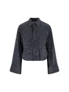 Mm6 Maison Margiela Printed Long Sleeve Shirt Button Cuffs Collar In Gray