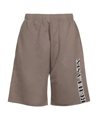 Mm6 Maison Margiela Logo Shorts In Gray
