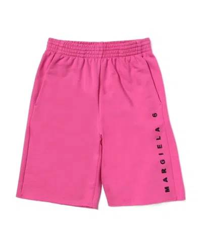 Mm6 Maison Margiela Logo Shorts In Pink
