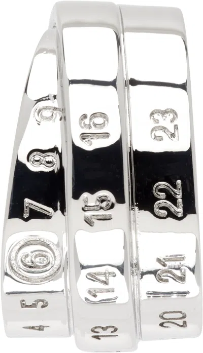Mm6 Maison Margiela Logo Single Ear Cuff In Silver
