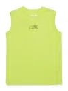 Mm6 Maison Margiela Sleeveless T-shirt Branded With Numeric Logo In Green