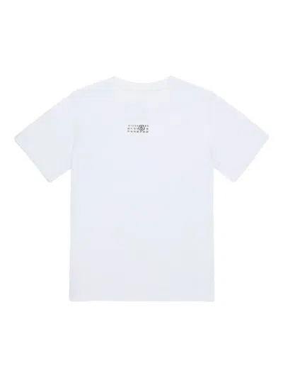 Mm6 Maison Margiela Kids' Logo-stitching T-shirt In White
