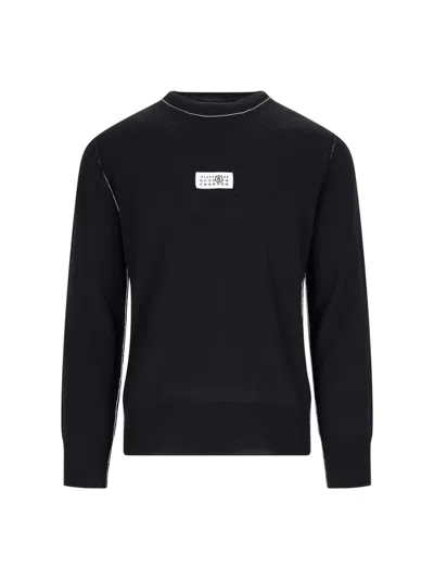 Mm6 Maison Margiela Logo Sweater In Black  