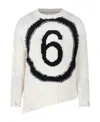 Mm6 Maison Margiela White Sweater For Kids With Logo In Black