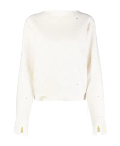 Mm6 Maison Margiela Logo Sweater In White