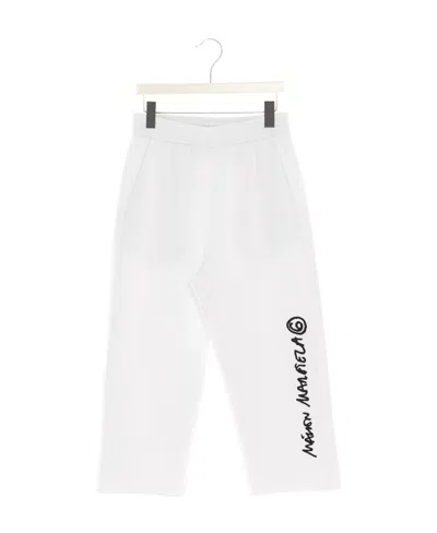 Mm6 Maison Margiela Logo Sweatpants In White
