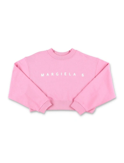 Mm6 Maison Margiela Kids' Logo Sweatshirt In Pink