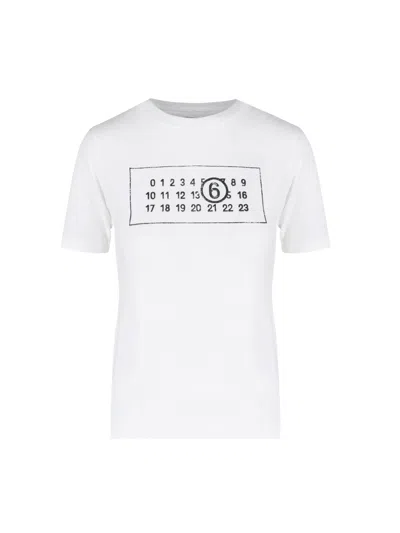 Mm6 Maison Margiela Logo T-shirt In White