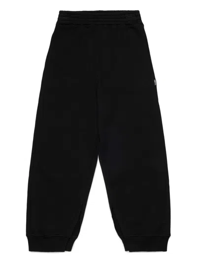 Mm6 Maison Margiela Kids' Logo-tag Cotton Sweatpants In Black