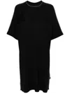 Mm6 Maison Margiela Logo-tag Short-sleeve Dress In Black